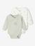 Lot de 2 bodies bébé ouverture naissance manches longues beige+rose+vert d'eau 15 - vertbaudet enfant 