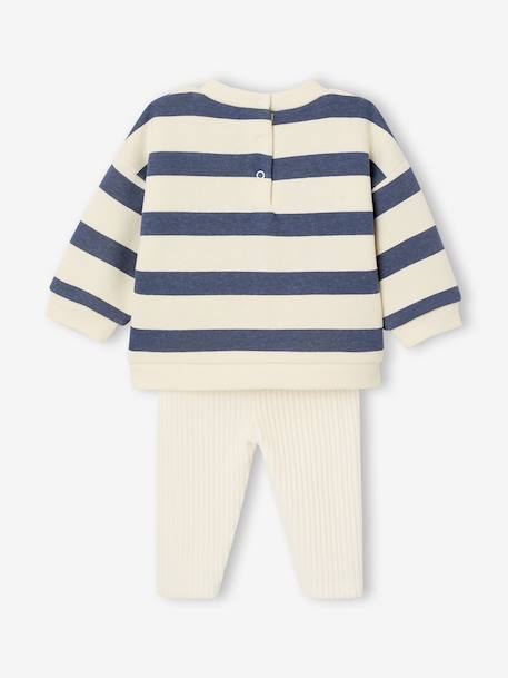 Ensemble bébé sweat-shirt + legging Disney Minnie rayé bleu/écru 4 - vertbaudet enfant 