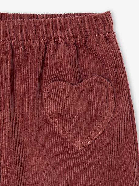 Short en velours poches coeur fille facile à enfiler marine+vieux rose 9 - vertbaudet enfant 