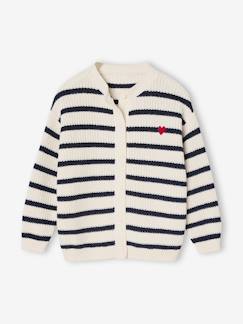 -Gilet fille fantaisie en côte perlée