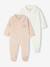 Lot de 2 pyjamas bébé naissance en velours beige+rose+vert d'eau 8 - vertbaudet enfant 