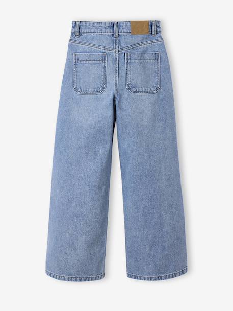 Jean large poches charpentier fille bleu moyen+denim gris 4 - vertbaudet enfant 