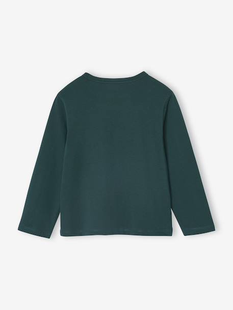 T-shirt animation métallisée fille manches longues anthracite+blanc+vert sapin 10 - vertbaudet enfant 