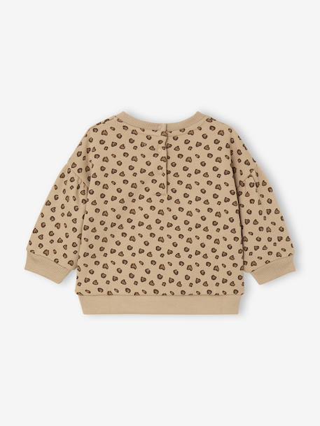 Sweat-shirt imprimé motif léopard taupe 5 - vertbaudet enfant 