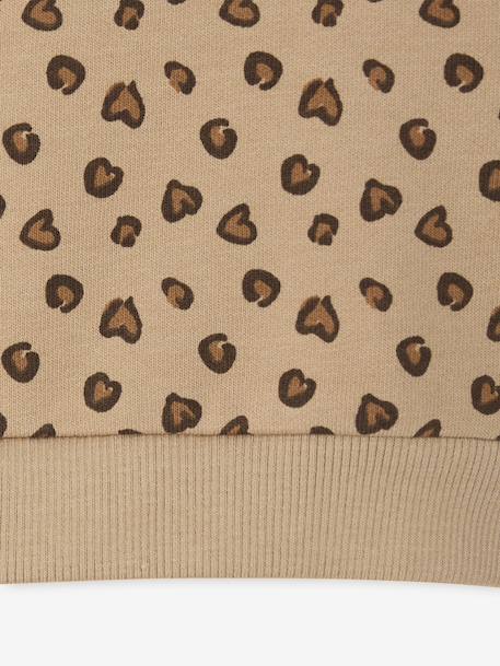 Sweat-shirt imprimé motif léopard taupe 6 - vertbaudet enfant 
