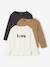 Lot de 3 t-shirts fille fantaisie manches longues anthracite+bleu grisé+corail+indigo+rose 1 - vertbaudet enfant 