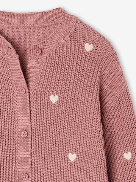 Gilet fille fantaisie en côte perlée blush+écru+vanille 3 - vertbaudet enfant 