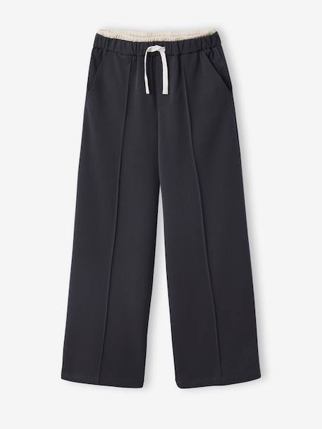 Pantalon large tailleur fille anthracite 3 - vertbaudet enfant 