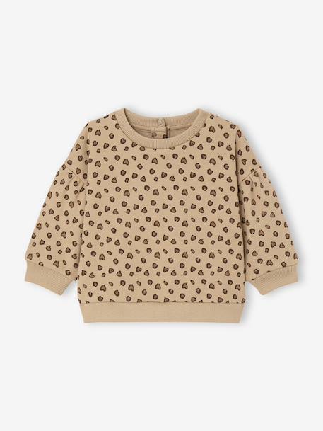 Sweat-shirt imprimé motif léopard taupe 4 - vertbaudet enfant 