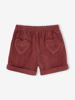 Short en velours poches coeur fille facile à enfiler  - vertbaudet enfant