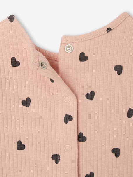 T-shirt en côtes manches volantées bébé fille écru+rose poudré 7 - vertbaudet enfant 