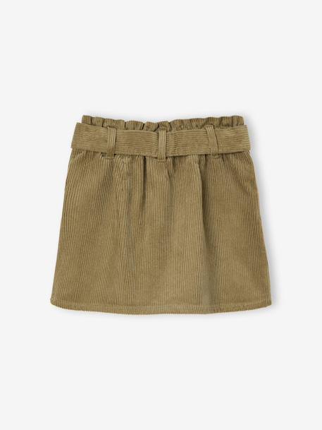 Jupe fille velours style paperbag beige doré+bleu grisé+olive+prune 9 - vertbaudet enfant 