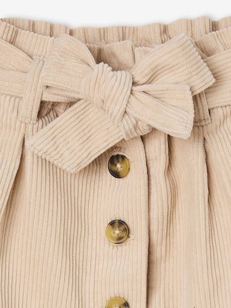 Jupe fille velours style paperbag beige doré+bleu grisé+olive+prune 3 - vertbaudet enfant 