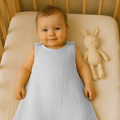 Gigoteuse été en coton bio Blanc+Fraise+Honey+Rose+Vert+Vichy 3 - vertbaudet enfant 