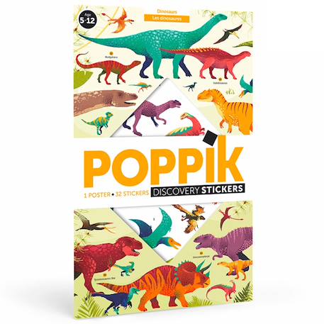 Poster géant 32 stickers dinosaures Multi-coloured 1 - vertbaudet enfant 
