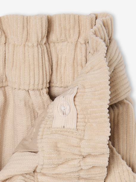Jupe fille velours style paperbag beige doré+bleu grisé+olive+prune 4 - vertbaudet enfant 