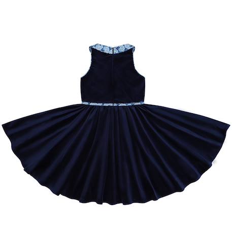 Robe velours    à col claudine liberty  hepburn Bleu marine bleu roi 5 - vertbaudet enfant 