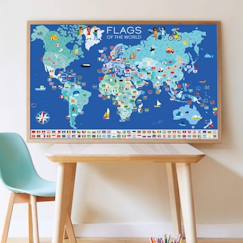 Linge de maison et décoration-Poster géant 200 stickers drapeaux