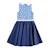 Robe cérémonie  qui tourne fleurie    hepburn Bleu denim bleu roi 5 - vertbaudet enfant 