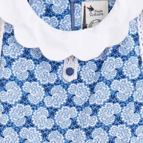 Robe cérémonie  qui tourne fleurie    hepburn Bleu denim bleu roi 4 - vertbaudet enfant 