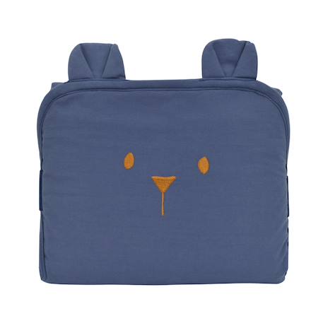 Tapis à langer de voyage coton bio ourson Bleu marine+Bois de rose+Caramel 1 - vertbaudet enfant 