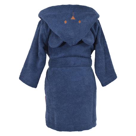 Peignoir enfant coton bio ourson Bleu marine+Lilas 5 - vertbaudet enfant 