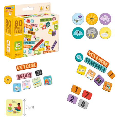 Magnets en bois calendrier Beige 3 - vertbaudet enfant 