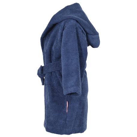 Peignoir enfant coton bio ourson Bleu marine+Lilas 4 - vertbaudet enfant 