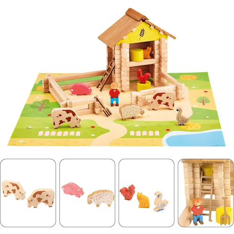 Ma ferme en bois 95 pièces Marron 2 - vertbaudet enfant 