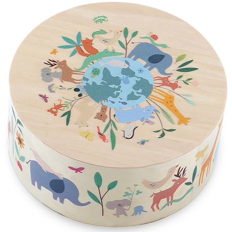 Tambour animaux du monde sarah betz Beige 4 - vertbaudet enfant 