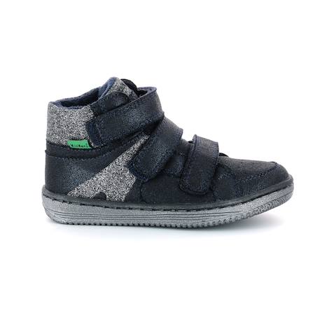 Sneakers hautes bébé lohan Marine argent brillant+Noir brillant 1 - vertbaudet enfant 