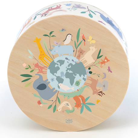 Tambour animaux du monde sarah betz Beige 2 - vertbaudet enfant 
