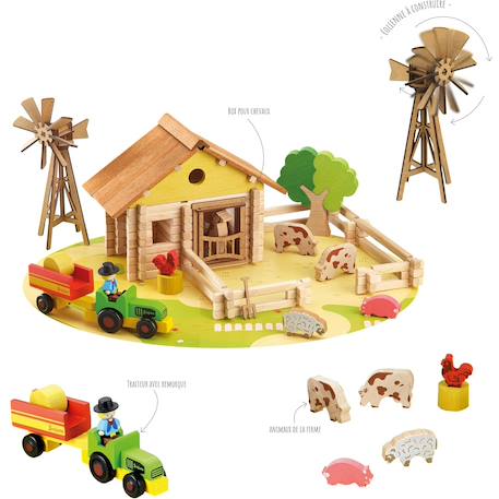 Ma ferme en bois 145 pièces Marron 2 - vertbaudet enfant 