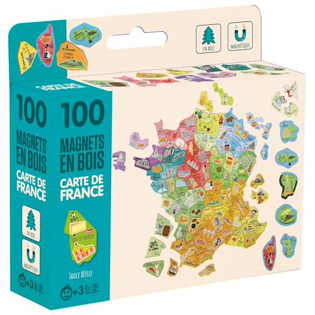 Magnets en bois carte de france Beige 1 - vertbaudet enfant 