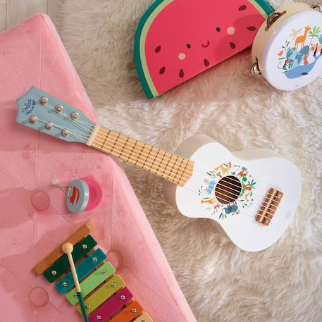 Guitare en bois pour enfant Blanc 5 - vertbaudet enfant 