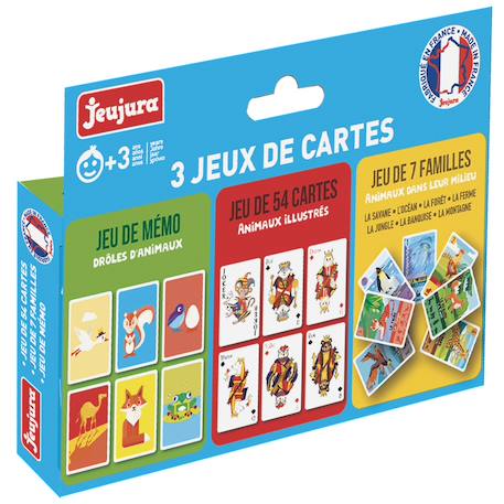 Coffret 3 jeux de cartes Blanc 2 - vertbaudet enfant 