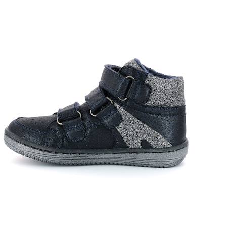 Sneakers hautes bébé lohan Marine argent brillant+Noir brillant 4 - vertbaudet enfant 