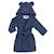 Peignoir enfant coton bio ourson Bleu marine+Lilas 1 - vertbaudet enfant 