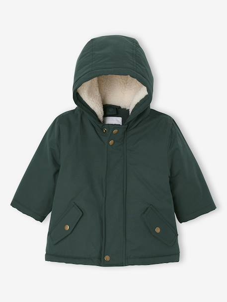 Parka 3 en 1 bébé avec gilet amovible en sherpa vert sapin 3 - vertbaudet enfant 