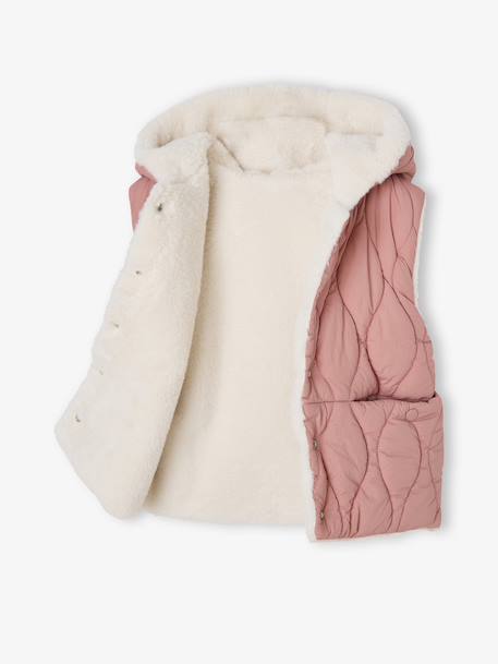 Doudoune fille sans manches réversible bois de rose 9 - vertbaudet enfant 