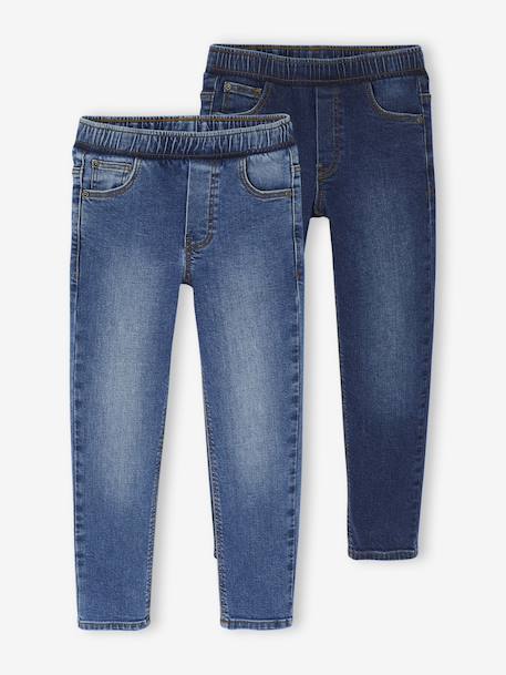 Lot 2 jeans garçon slim denim gris+double stone+stone 20 - vertbaudet enfant 