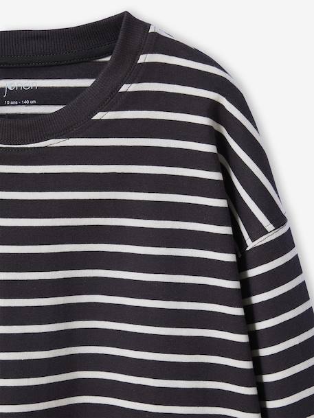 T-shirt rayé garçon oversize anthracite 4 - vertbaudet enfant 