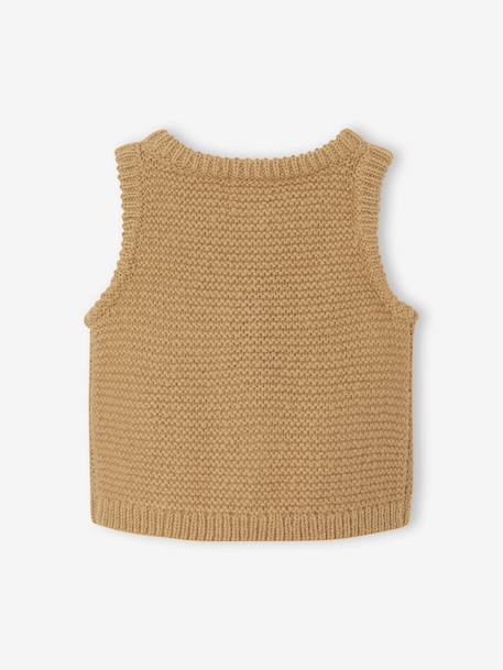 Gilet bébé sans manches boutonné ocre 4 - vertbaudet enfant 
