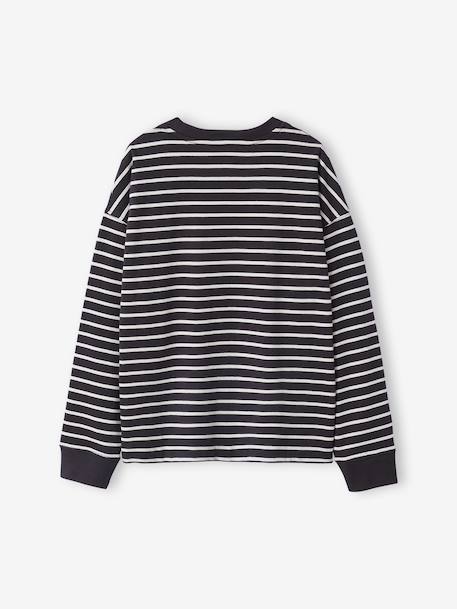 T-shirt rayé garçon oversize anthracite 3 - vertbaudet enfant 