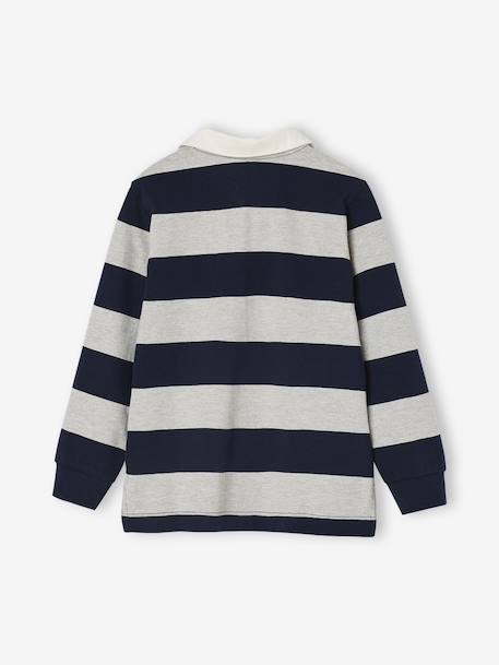 Polo rayé garçon gris chiné+marine+vert+vert d'eau 2 - vertbaudet enfant 
