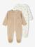 Lot de 2 pyjamas bébé naissance en velours beige+rose+vert d'eau 1 - vertbaudet enfant 