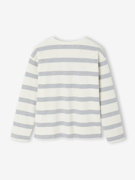 Tee-shirt manches longues effet rayé garçon rayé blanc 3 - vertbaudet enfant 