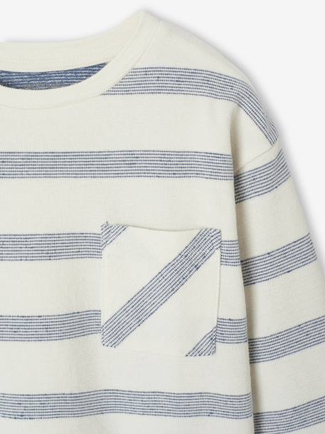 Tee-shirt manches longues effet rayé garçon rayé blanc 4 - vertbaudet enfant 
