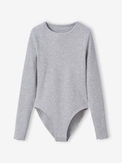 -Body manches longues en maille côtelée fille