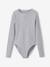 Body manches longues en maille côtelée fille gris chiné 1 - vertbaudet enfant 